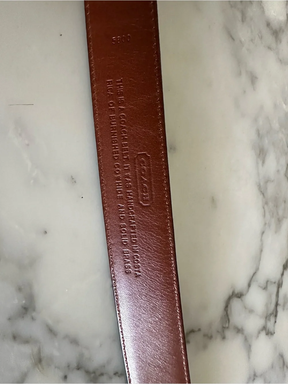 Vintage Coach Black Leather Belt with Gold Buckle